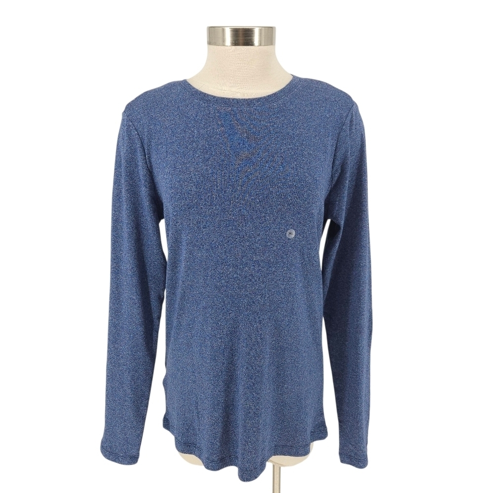 Eddie Bauer Shirt Heather Blue Long Sleeve Crew Neck Pullover Top XL